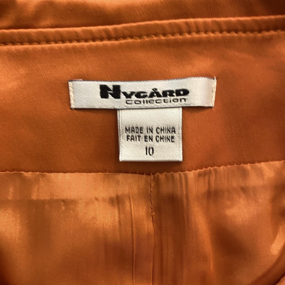 Nygard Collection Jacket Womens 10 Cropped Stretch Orange‎ Retro Texas Game day - Picture 2 of 12